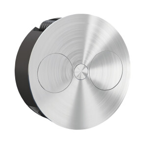 Twist Doppelsteckdose Edelstahlfinish 2fach