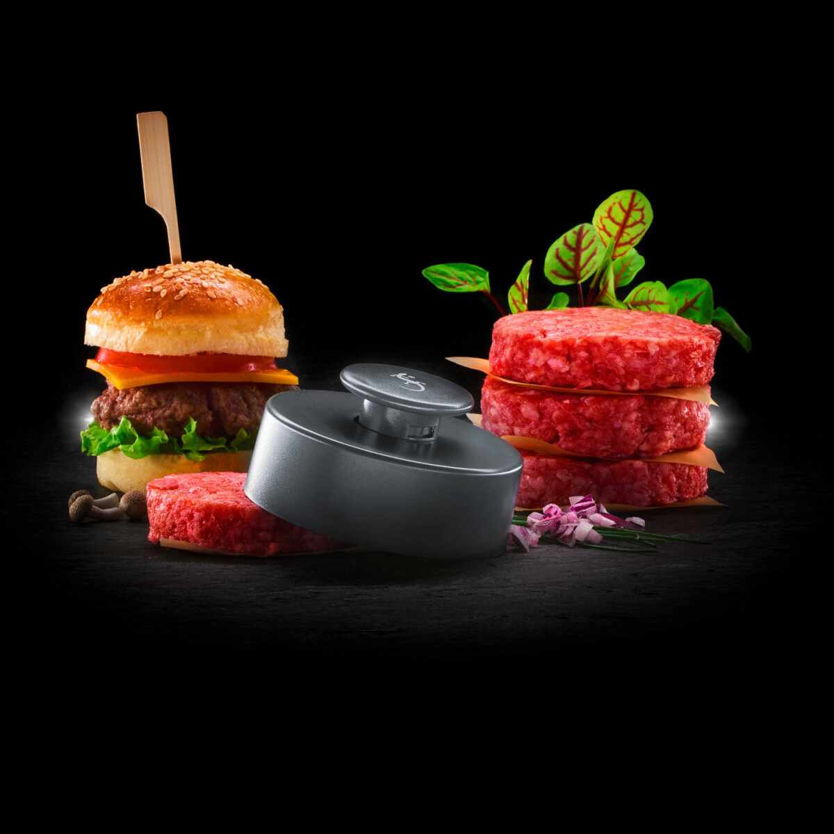 LURCH Burgerpresse Size S grau 73 mm