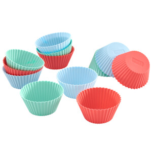 LURCH Muffinförmchen Silikon 12er Set Pastelfarben Mix