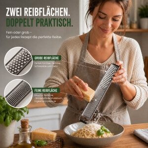 K&auml;sereibe Edelstahl fein und grob Anwendung K&uuml;che