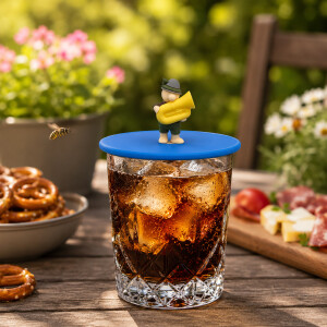 Biergarten Glasdeckel aus Silikon mit bayrischen Motiven