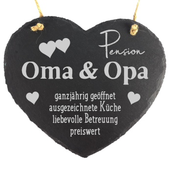 Schieferherz &quot;Pension Oma &amp; Opa&quot;