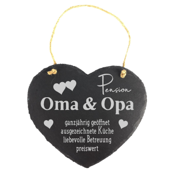 Schieferherz &quot;Pension Oma &amp; Opa&quot;