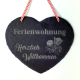 Schieferherz 20 x 17 cm mit Spruch "Ferienwohnung Herzlich Willkommen"