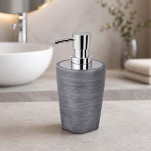 AWD Interior Seifenspender LAVA silber 8 &times; 8 &times; 16,5 cm