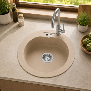 Granitspüle Malibu 10 Rundspüle Beige Ø...