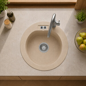 Granitsp&uuml;le Malibu 10 Rundsp&uuml;le Beige &Oslash; 510 mm