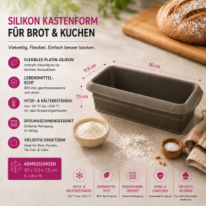 LURCH Silikon Kastenform 30 cm Brotbackform