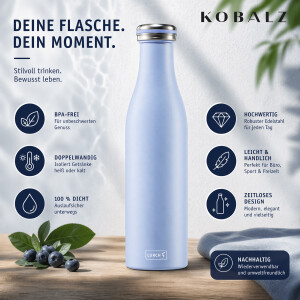 LURCH Isolierflasche 0,75 l Pearl Blue