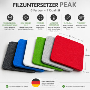 PEAK Filzuntersetzer aus Filz 4er Set