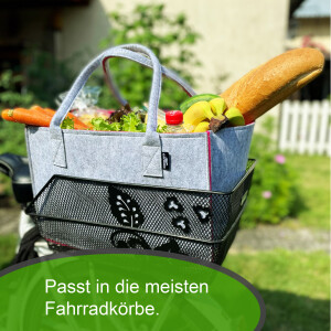 Camolo Filz-Einkaufstasche COW mit Kuhmotiv 40 &times; 27 &times; 27 cm