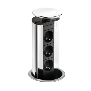 Evoline Port 1 Steckdosenelement Deckel silberfarbig