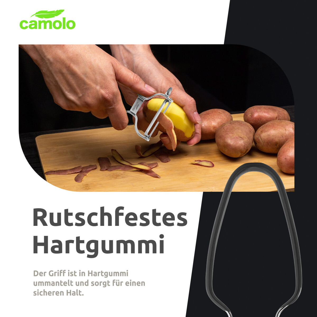 Gem&uuml;sesch&auml;ler scharf Edelstahl Schwarz