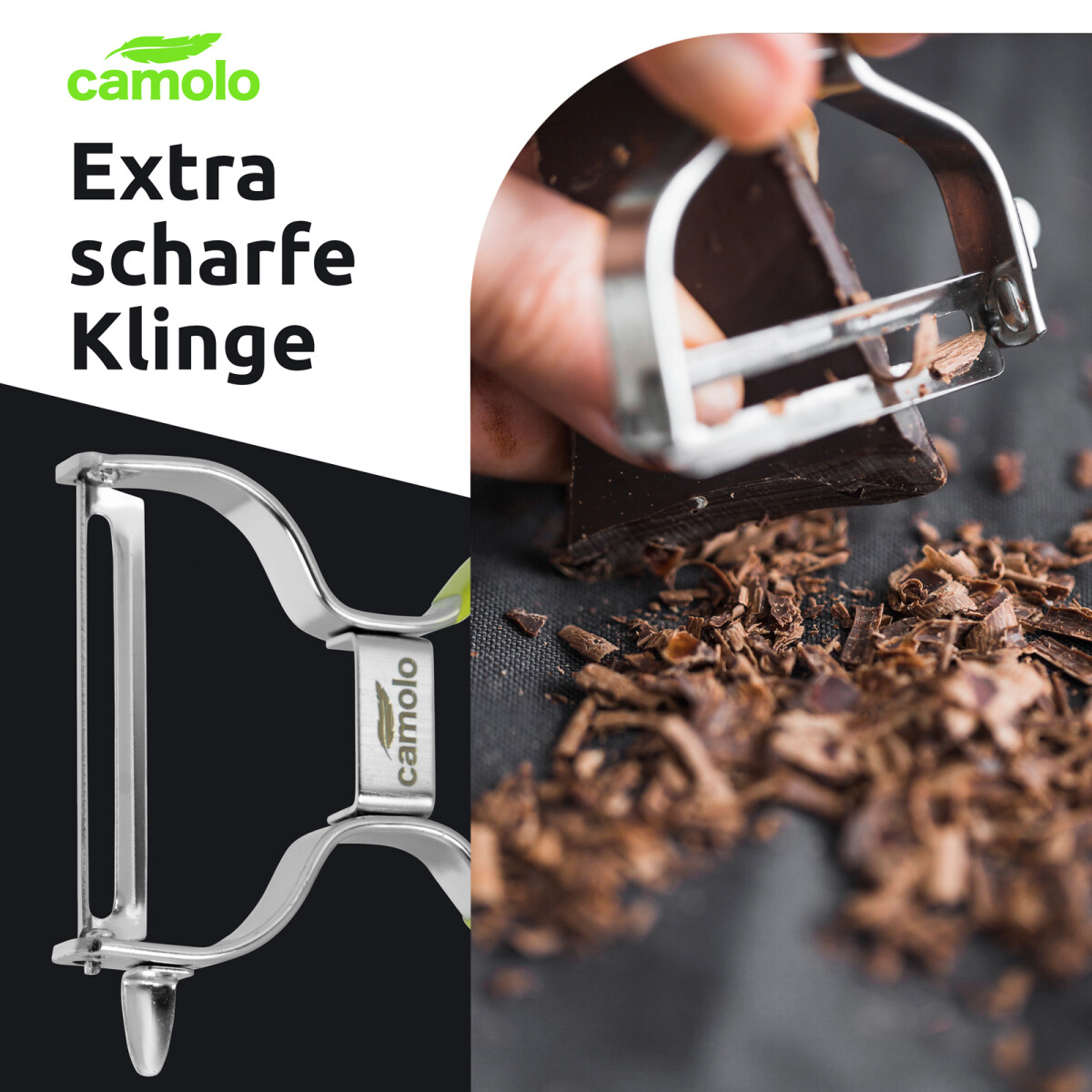Gem&uuml;sesch&auml;ler scharf Edelstahl Gr&uuml;n