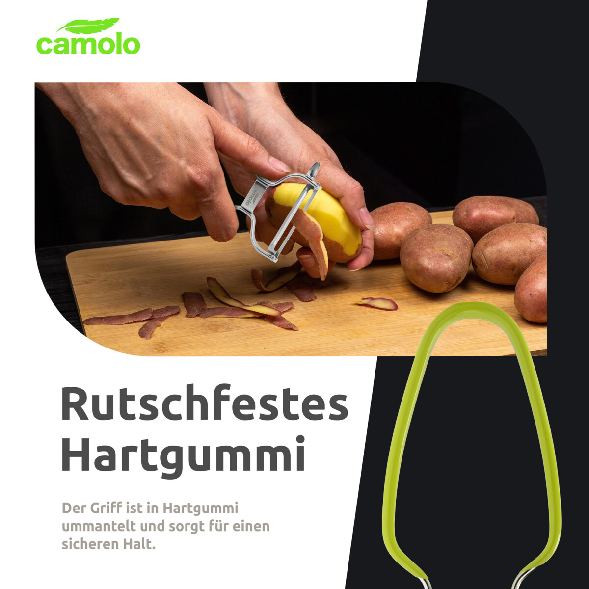 Gem&uuml;sesch&auml;ler scharf Edelstahl Gr&uuml;n