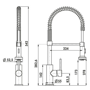 Drive 5 Einhebelmischer Armatur Spiralfeder Gastro-Style
