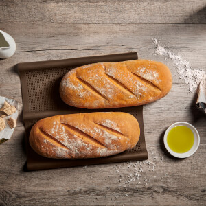 LURCH Ciabatta Backform Silikon 2-fach Brotbackform braun