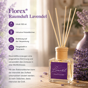 Florex Raumduft Lavendel 100ml mit St&auml;bchen