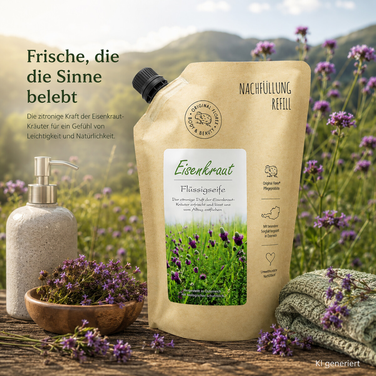 Florex Fl&uuml;ssigseife Eisenkraut Nachf&uuml;llbeutel 500 ml