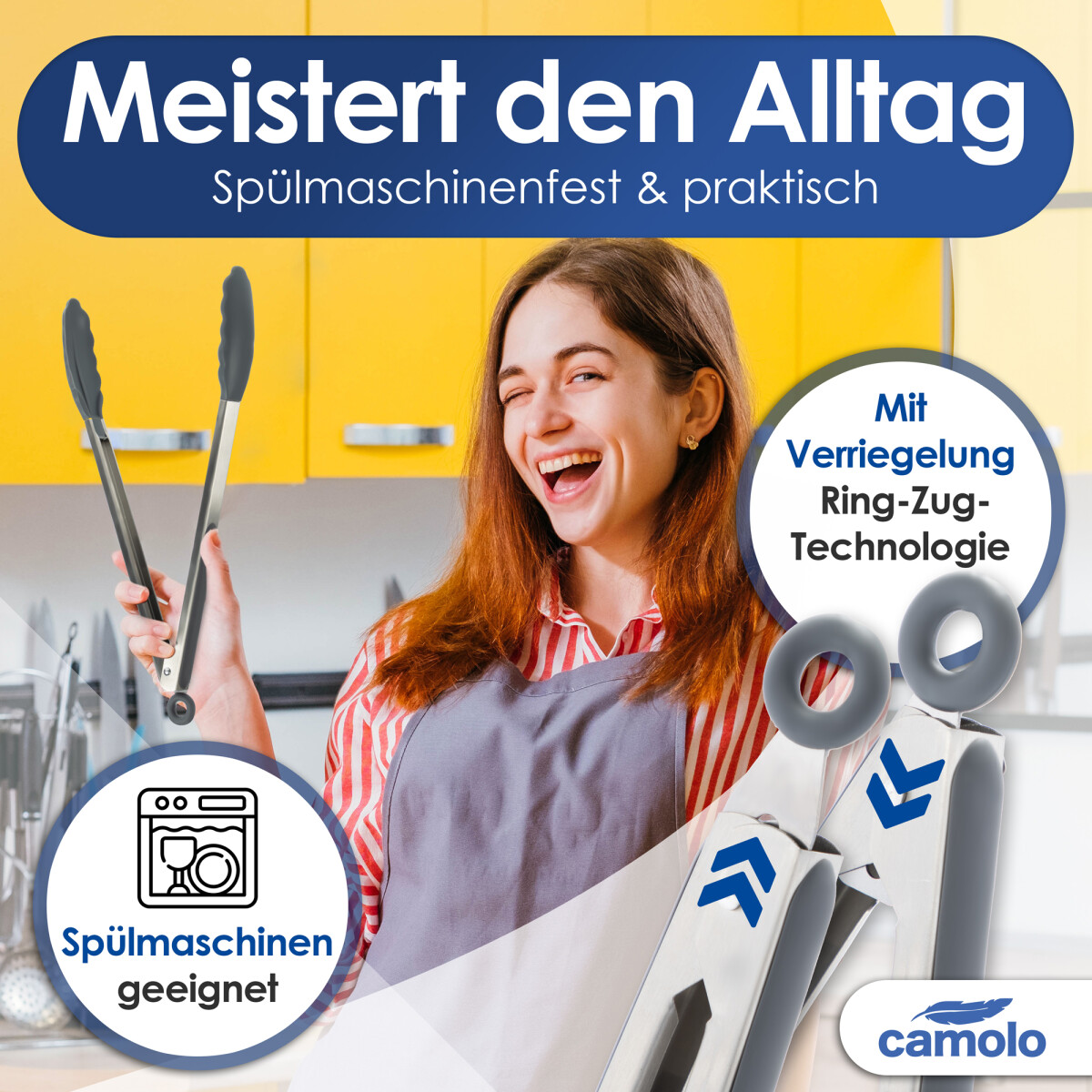 Camolo Zangenset Silikon Edelstahl 23 cm und 30 cm
