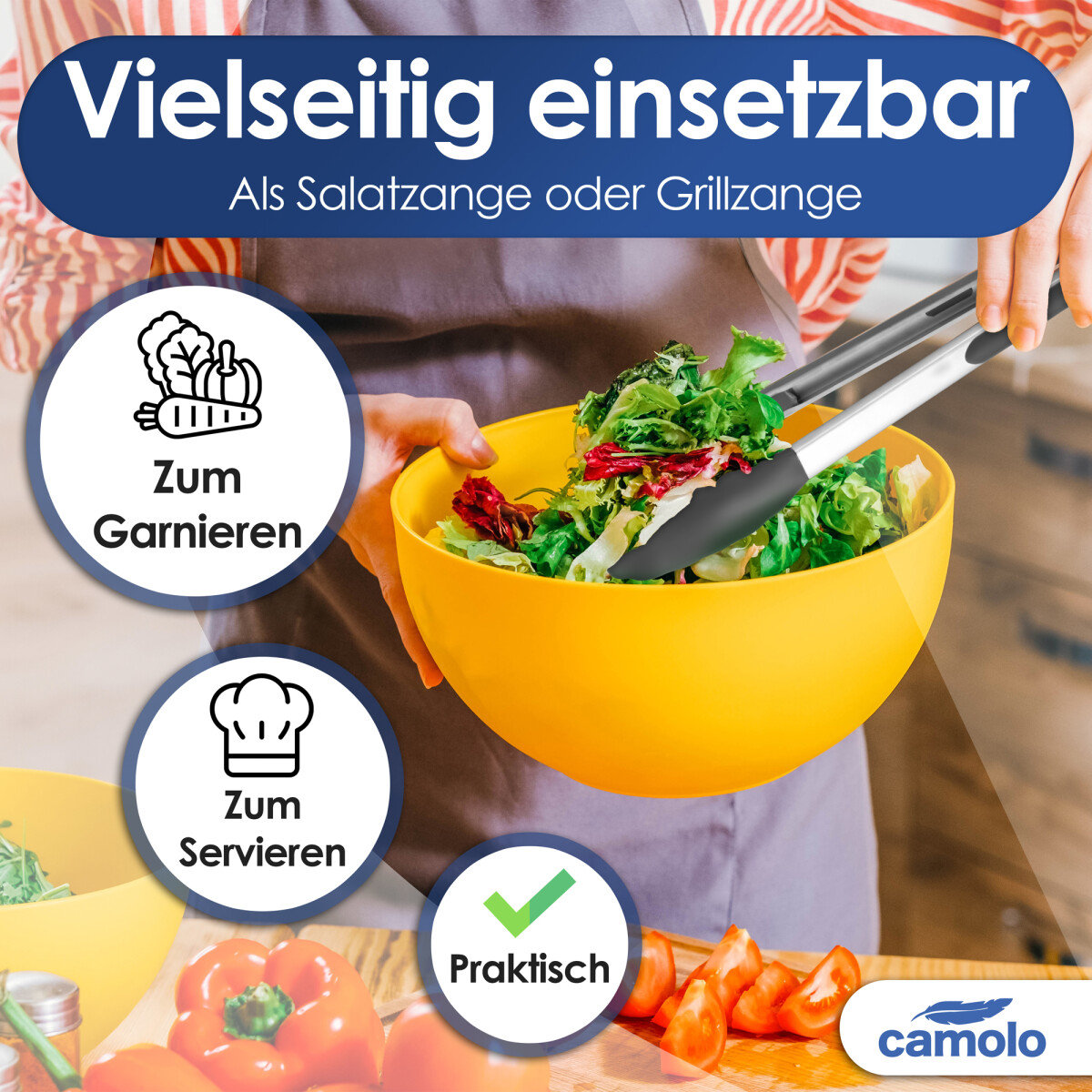 Camolo Zangenset Silikon Edelstahl 23 cm und 30 cm