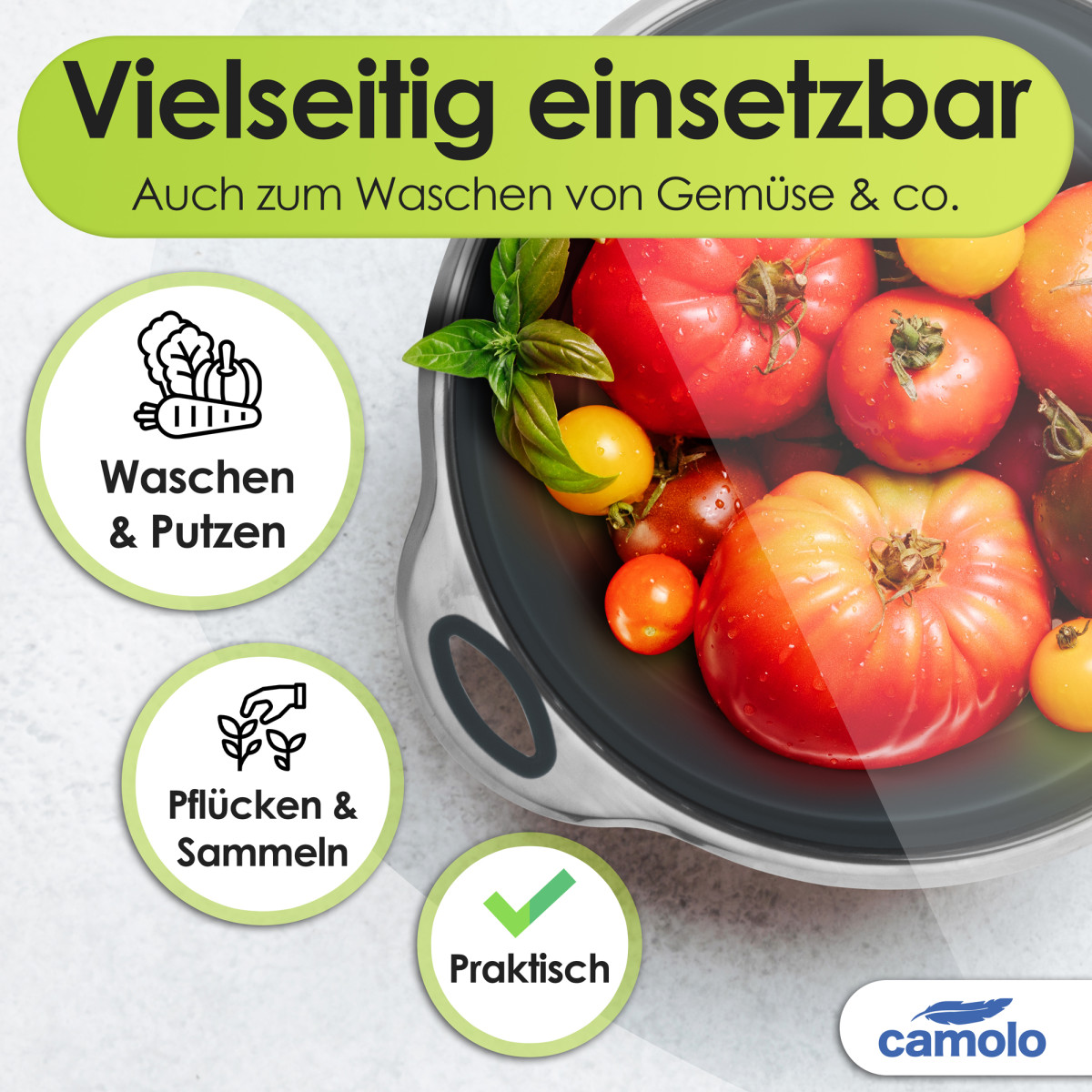 Nudelsieb Faltsieb Silikon &amp; Salatzange