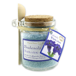 Florex Badesalz Enzian 300g im Glas mit Holzlöffel