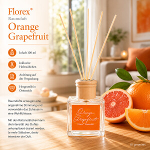 Florex Raumduft Orange-Grapefruit 100ml mit St&auml;bchen