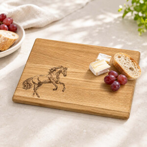 Frühstücksbrett Horse aus Eiche 250 x 180 x 15 mm