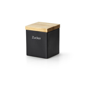 Continenta Vorratsdose mit Holzdeckel 800 ml Schwarz