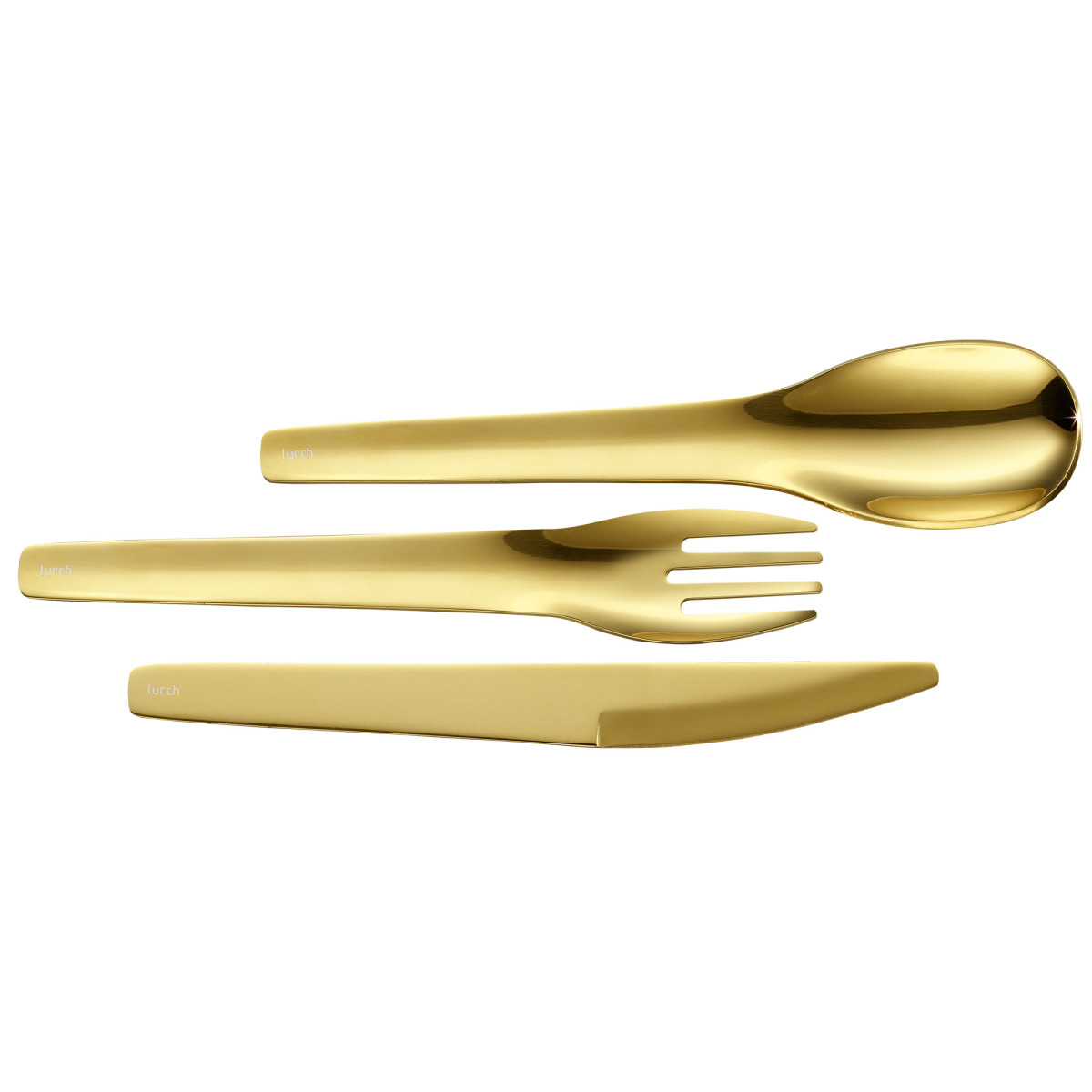 Lurch Besteck TO-GO Edelstahl 3-tlg gold inkl. Aufbewahrungs-Box