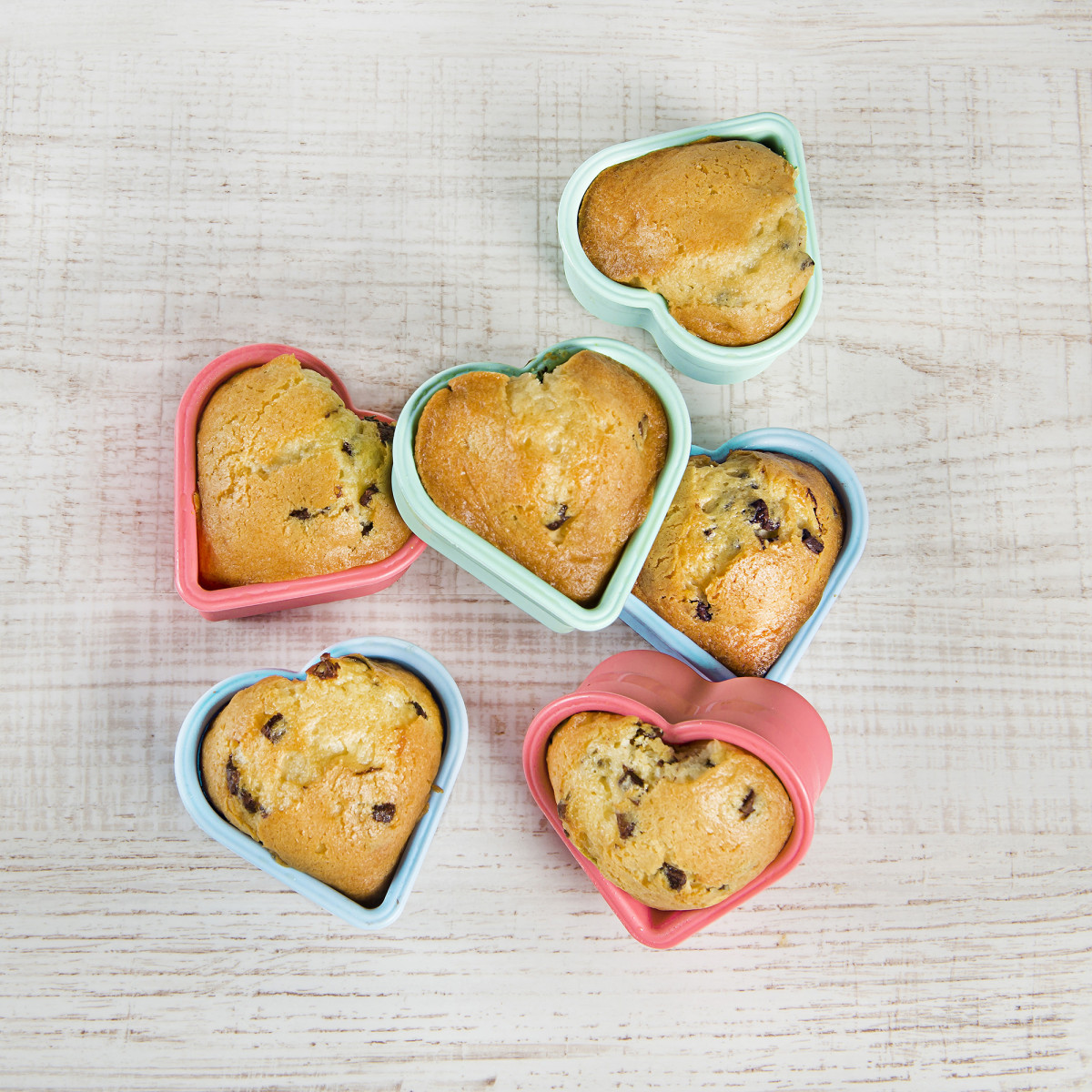 LURCH FlexiForm Muffinliner Herz Silikon 6er Set Pastelfarben Mix