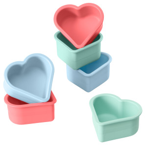 LURCH FlexiForm Muffinliner Herz Silikon 6er Set Pastelfarben Mix