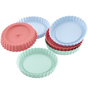 FlexiForm Tortelett Rund Silikon 6er Set Pastelfarben Mix