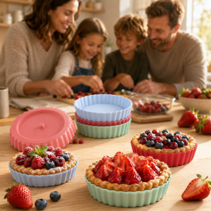 FlexiForm Tortelett Rund Silikon 6er Set Pastelfarben Mix