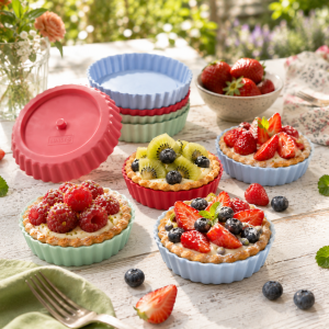 FlexiForm Tortelett Rund Silikon 6er Set Pastelfarben Mix
