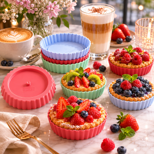 FlexiForm Tortelett Rund Silikon 6er Set Pastelfarben Mix