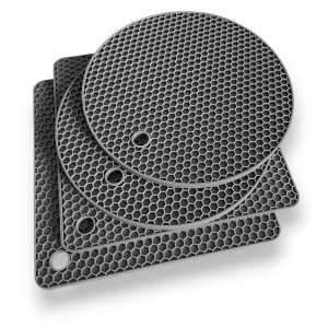 Topfuntersetzer Silikon 4er Set Grau –...