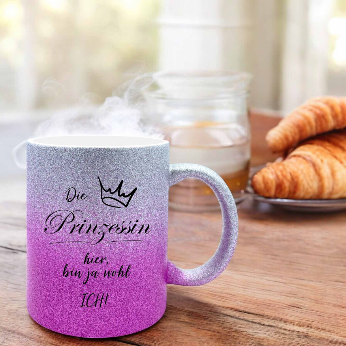 Glitzer Keramik Tasse - Die Prinzessin hier, bin ja wohl ich!