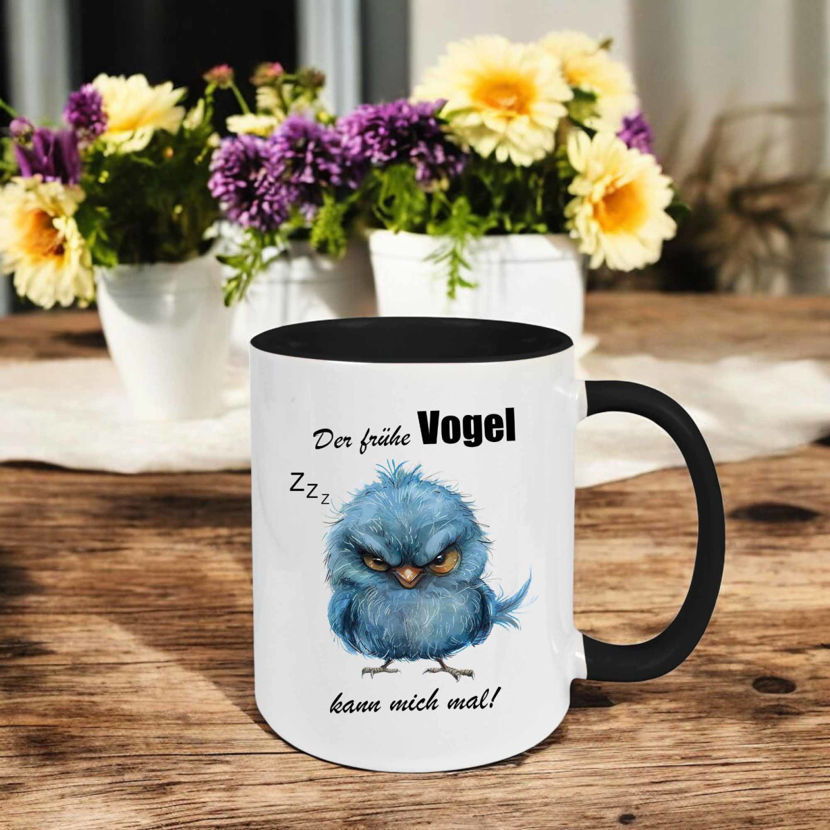 Keramik Tasse - Der Fr&uuml;he Vogel kann mich mal!