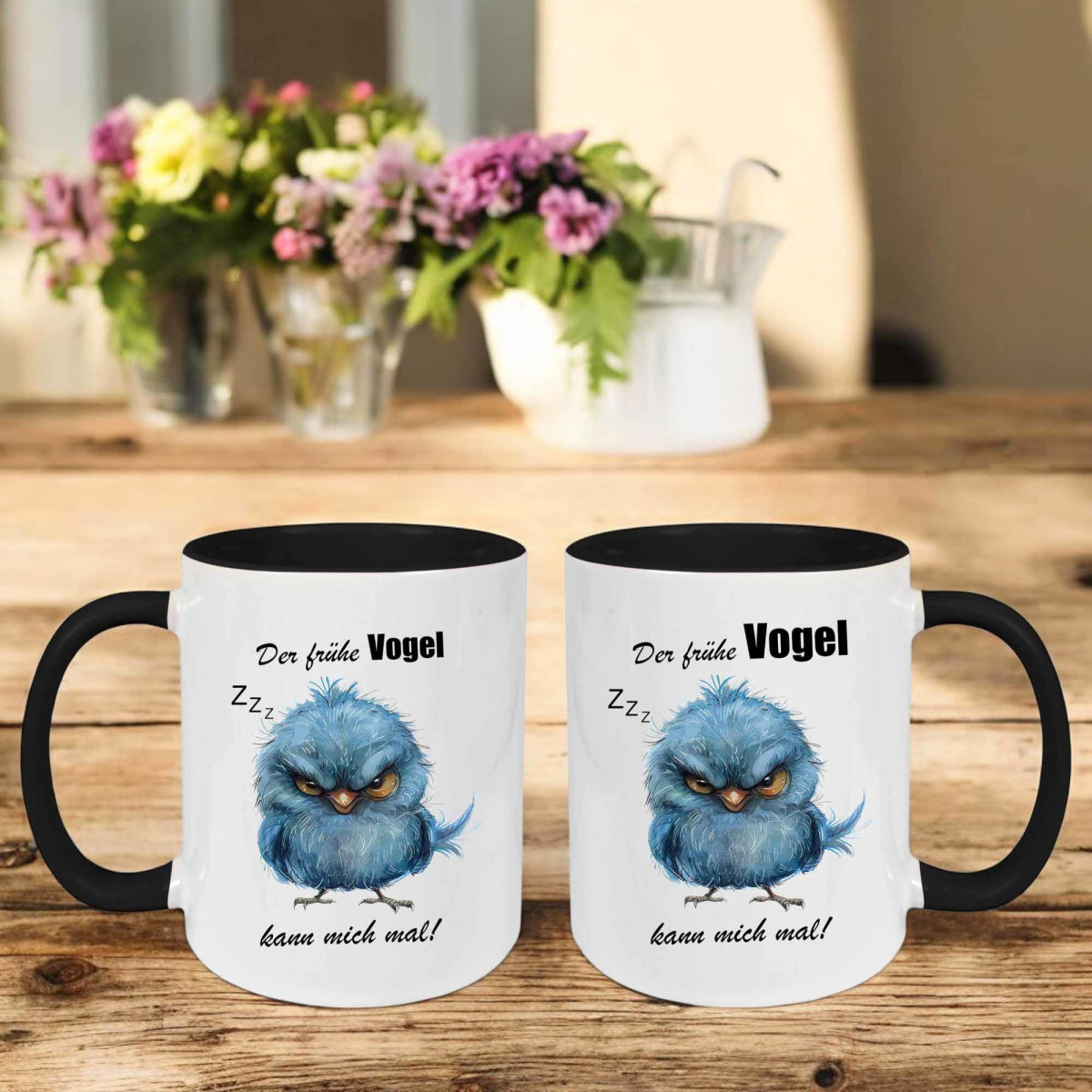 Keramik Tasse - Der Fr&uuml;he Vogel kann mich mal!