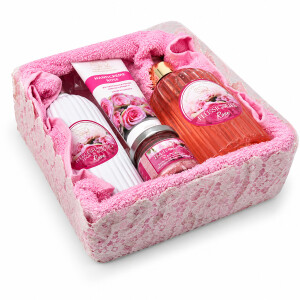 Liebevoll arrangiertes Florex Geschenkset Rose mit...