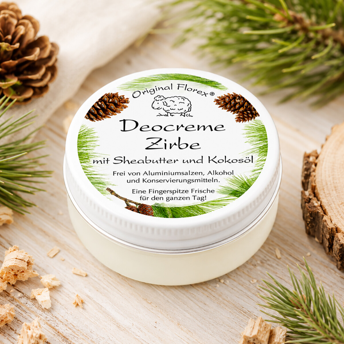 Nat&uuml;rliche Deocreme mit charakteristischem Zirbenduft von Florex