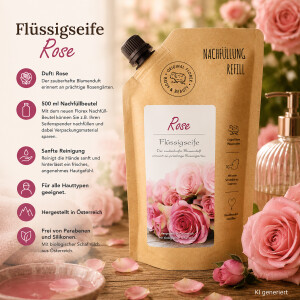Florex Rose Fl&uuml;ssigseife Nachf&uuml;llbeutel 500 ml