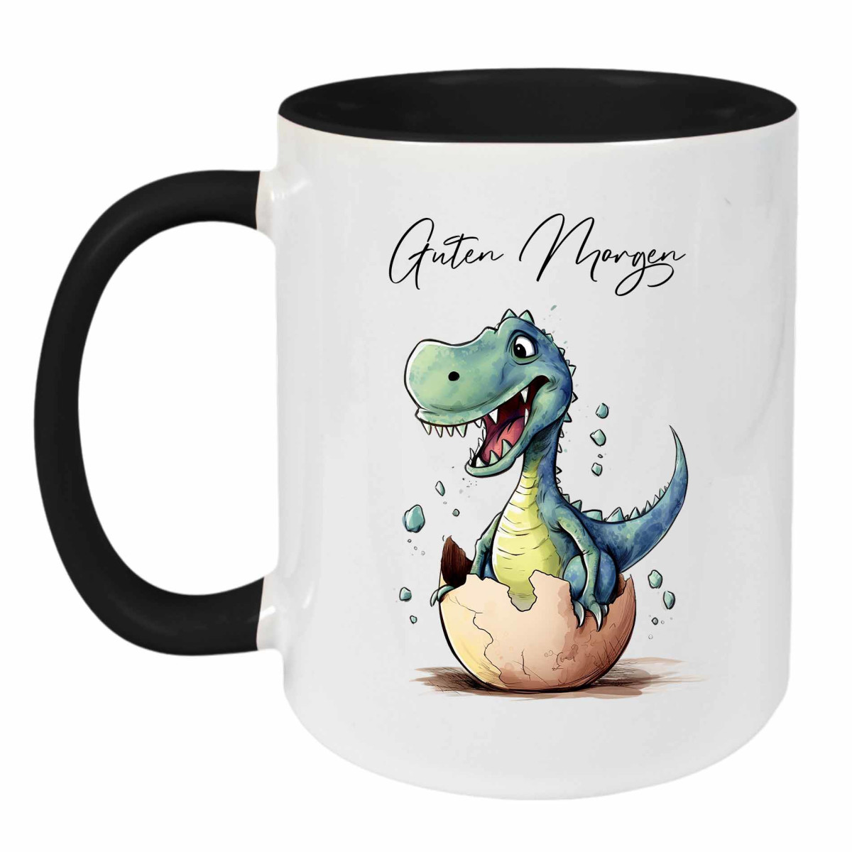 Keramik Tasse - Guten Morgen mit Dino Motiv