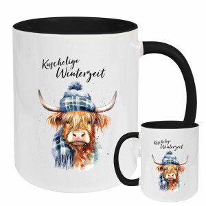 Keramik Tasse - Kuschelige Winterzeit Highland Cow