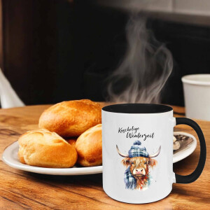 Keramik Tasse - Kuschelige Winterzeit Highland Cow