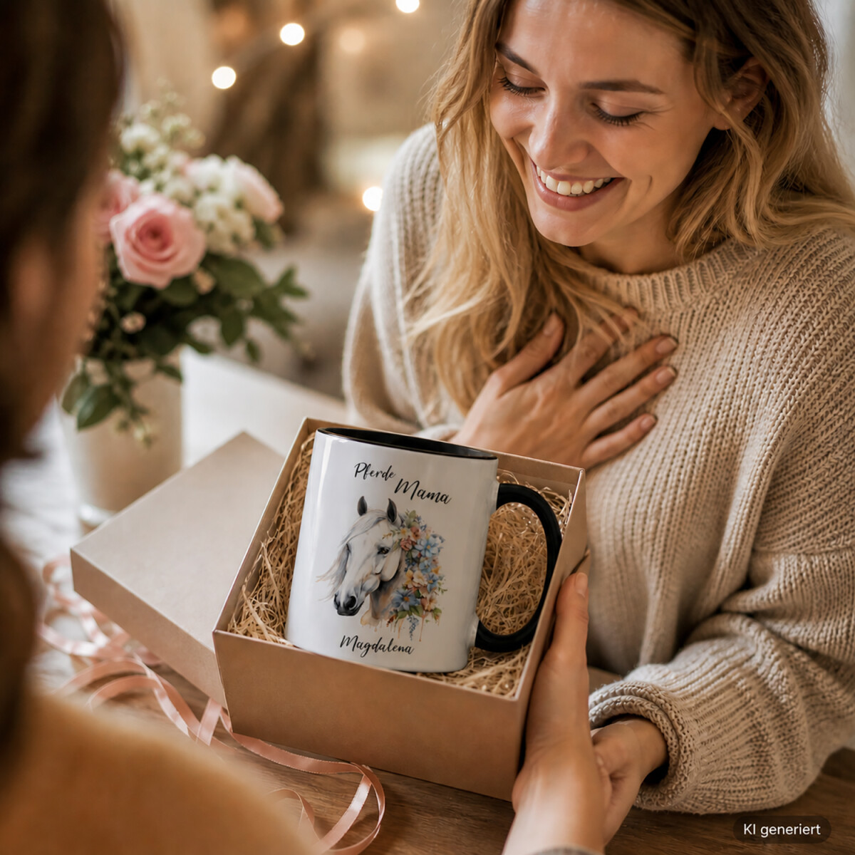 Personalisierte Pferde Mama Tasse mit Pferd &amp; Wunschname
