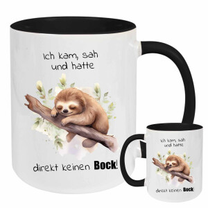 Keramik Tasse Faultier - Ich kam, sah und hatte ...