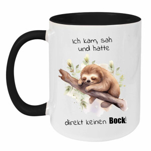 Keramik Tasse Faultier - Ich kam, sah und hatte ...